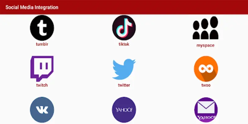 Social Media Integration android App screenshot 1